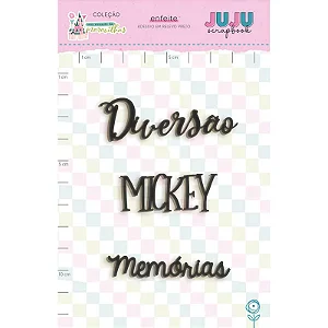 Coleção Um Mundo de Maravilhas - Aplique adesivado em relevo Preto - Memórias - Juju Scrapbook