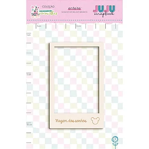 Coleção Um Mundo de Maravilhas - Aplique adesivado em relevo Branco - Polaroid de Viagem - Juju Scrapbook