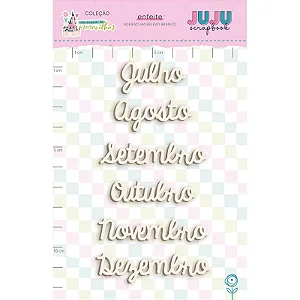 Coleção Um Mundo de Maravilhas - Aplique adesivado em relevo Branco - Julho a Dezembro - Juju Scrapbook