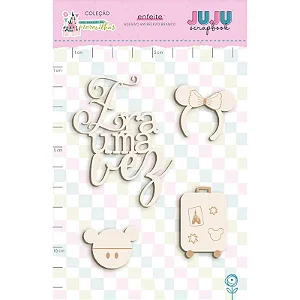 Coleção Um Mundo de Maravilhas - Aplique adesivado em relevo Branco - Era uma Vez - Juju Scrapbook