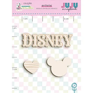 Coleção Um Mundo de Maravilhas - Aplique adesivado em relevo Branco - Com Amor, Disney - Juju Scrapbook