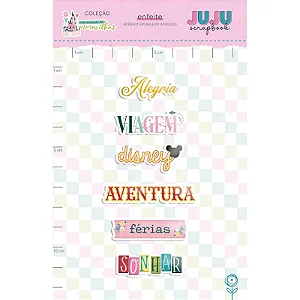 Coleção Um Mundo de Maravilhas - Aplique adesivado em Acrilico - Alegria - Juju Scrapbook