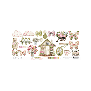 Colecao JARDIM DE PAPEL - Papel Vegetal - ELEMNTOS p/ RECORTES (140G) - Carina Sartor