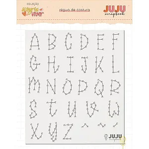 Coleção Alegria de Viver - Régua de Costura/Bordado - ALFABETO - JUJU Scrapbook