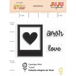 Coleção Alegria de Viver - Carimbo Mini - LOVE - JUJU Scrapbook