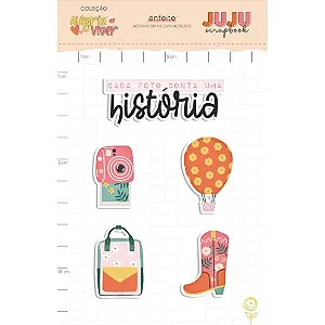 Coleção Alegria de Viver - Aplique em Acrílico - BOTA - JUJU Scrapbook