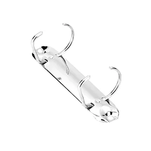 Garra c/ 2 Argolas D 25mm (Base 123 x 20mm) - Prata