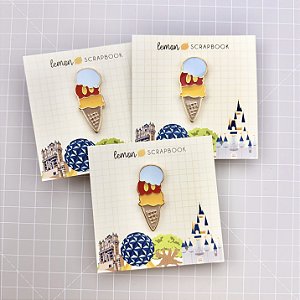 Coleção PARQUE DE DIVERSÕES 3 - Pin SORVETINHO - Lemon Scrapbook