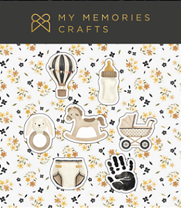 Coleção Minha Preciosidade - Aplique em Acrílico - Elementos da coleção - My Memories Crafts - MPR-13