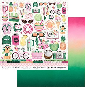 Coleção Minhas Férias de Verão - Folha 01 - 30,5x30,5 - MFV-01 - My Memories Crafts