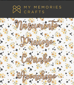 Coleção Minha Preciosidade - Kit de Títulos em madeira - My Memories Crafts - MPR-16