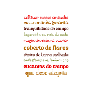 Coleção ENCANTOS DO CAMPO - Adesivo DTF UV - TÍTULOS  - ENC20 - Carina Sartor
