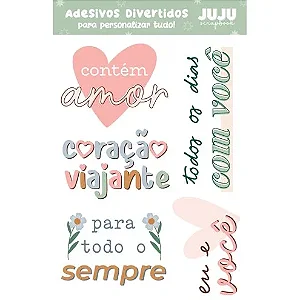 Coleção Feito com Amor - Adesivos DTF Uv - COM VOCÊ - Juju Scrapbook