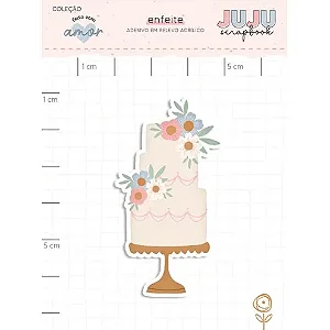 Coleção Feito com Amor - Adesivo em Relevo Acrilico - BOLO - Juju Scrapbook