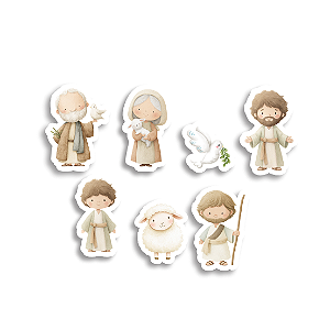 Coleção RECORTES BIBLICOS - Apliques em Acrilico - FAMÍLIA DE JESUS (6PÇS) BIB04 - Carina Sartor