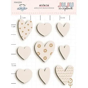 Coleção Feito com Amor - Adesivo em Chipboard Branco - AFEIÇÃO - Juju Scrapbook