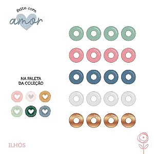 Coleção Feito com Amor - Ilhós - Juju Scrapbook