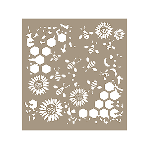 Coleção ENCANTOS DO CAMPO - Stencil ABELHAS E GIRASSOL - ENC22 - Carina Sartor
