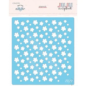 Coleção Feito com Amor - Stencil FLORA - Juju Scrapbook
