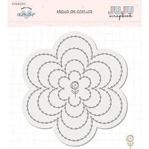 Coleção Feito com Amor - Régua de costura/bordado - FLORESCER - Juju Scrapbook