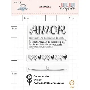 Coleção Feito com Amor - Carimbo Mini - AMOR - Juju Scrapbook