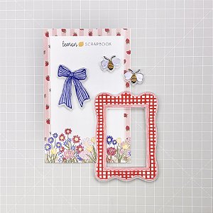 Coleção O LADO DOCE DA VIDA - Moldura + Laço + Abelhas - Lemon Scrapbook