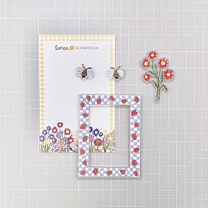 Coleção O LADO DOCE DA VIDA - Moldura + Flores + Abelhas - Lemon Scrapbook