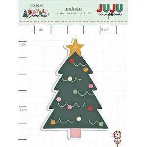 Coleção Natal Encantado - Aplique em Acrílico adesivado - ÁRVORE - Juju Scrapbook
