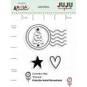 Coleção Natal Encantado - Carimbo Mini - ESTRELA - Juju Scrapbook