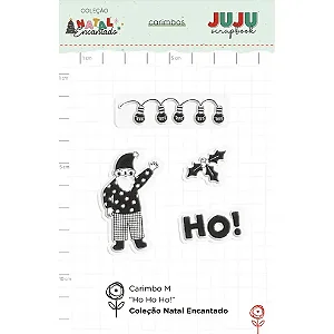 Coleção Natal Encantado - Carimbo M - HO HO HO - Juju Scrapbook