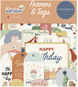 Coleção They Say Its Your Birthday - Frames & Tags (Die Cuts) - Carta Bella