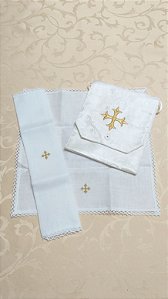 KIT VIÁTICO OU KIT MINISTRO PARA LEVAR A SANTA EUCARISTIA PARA ENFERMOS - CRUZ 5