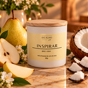 Vela Aromática Artesanal Pera e Coco 180 g | Inspirar