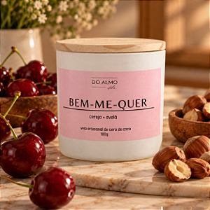 Vela Aromática Artesanal Cereja e Avelã 180 g | Bem-Me-Quer