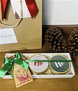 Kit 3 Velas Natalinas - HO HO HO 50g
