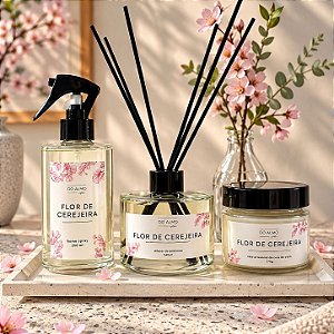 Kit Vela Aromática 170g + Difusor de Ambiente 240ml + Home Spray 250ml