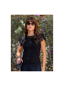 BLUSA MALHA CANELADA BABADOS