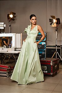 VESTIDO TAFETA LONGO - LUZIA FAZZOLLI