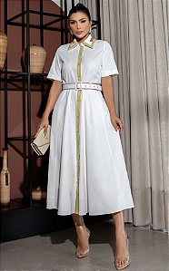 VESTIDO CHEMISE ALFAIATARIA TRICOLOR - LUZIA FAZZOLLI
