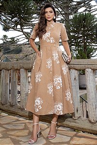 VESTIDO CHEMISE ALGODÃO ESTAMPADO - LUZIA FAZZOLLI