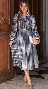 VESTIDO CHIFFON CHEMISIER ESTAMPADO - LUZIA FAZZOLLI