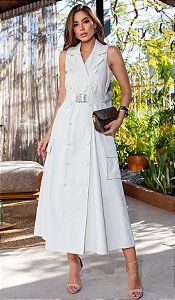 VESTIDO ALFAIATARIA TRANSPASSADO - LUZIA FAZZOLLI