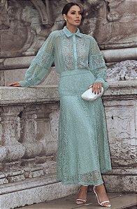 CONJUNTO RENDA DETALHE CHIFFON E TULE - LUZIA FAZZOLLI