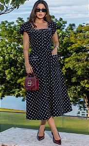 VESTIDO LINHO POÁ COM VIVO - LUZIA FAZZOLLI