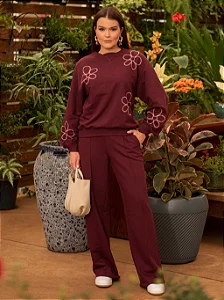 CONJUNTO MOLETOM BORDADO FLORES - LUZIA FAZZOLLI