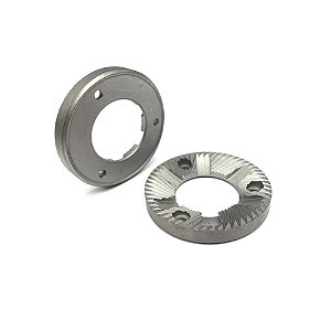 Par de Laminas De Aco Cafeteira Saeco ø externo 48 mm - ø interno 25,2 mm 6,6 mm