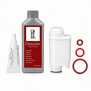 Kit manutencao Gaggia, 1 descalcificante, 1 graxa atoxica 5g, 1 filtro de agua + 3 aneis Oring