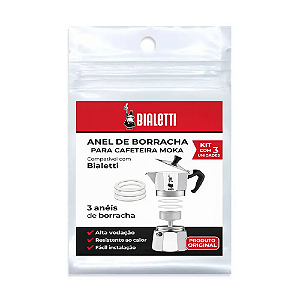 Kit 3 Borrachas de Vedação Originais Bialetti 6xic Ø5,5 interno Ø7,2 externo – Importado da Itália