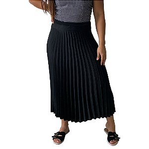 Saia Midi Plissada Menina Rosa