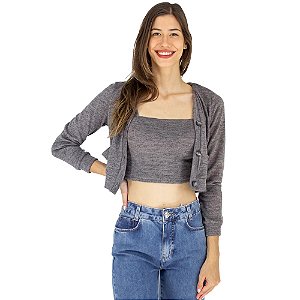 Casaco Acompanhado de Top Menina Rosa